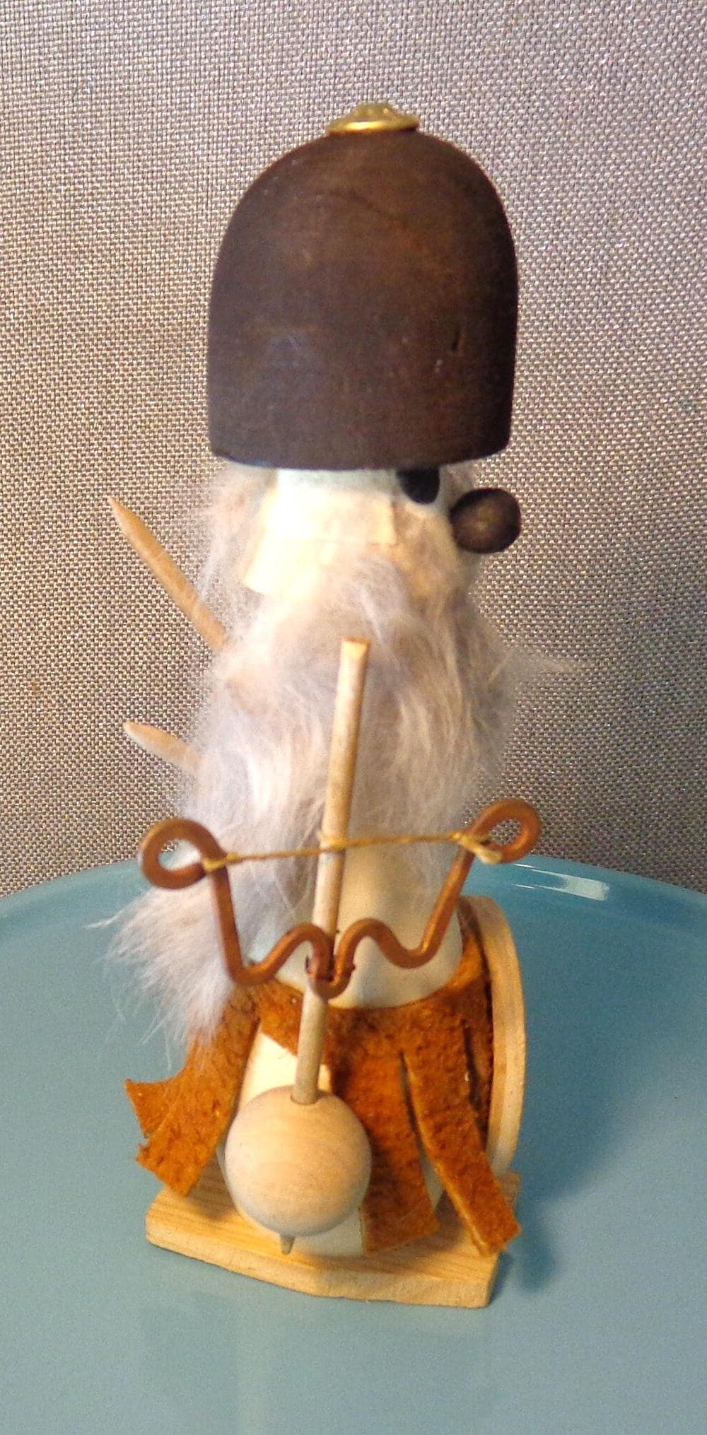 Vintage Danish Modern Wooden Viking Figurine, Vintage MCM Swedish