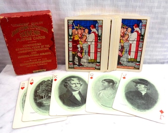 Antique 1906 Jamestown Exposition Souvenir Playing Cards, containing 52 views of the Jamestown Exposition, Congress Quality, Virginia