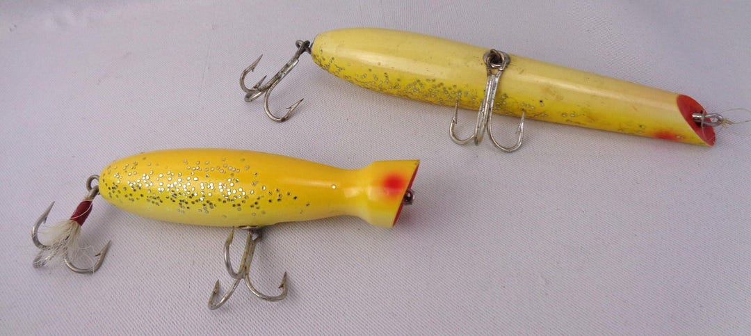 Leurre Popper Bois Vintage Stan Gibbs - Années 50 - Surfcasting - Boîte D'origine