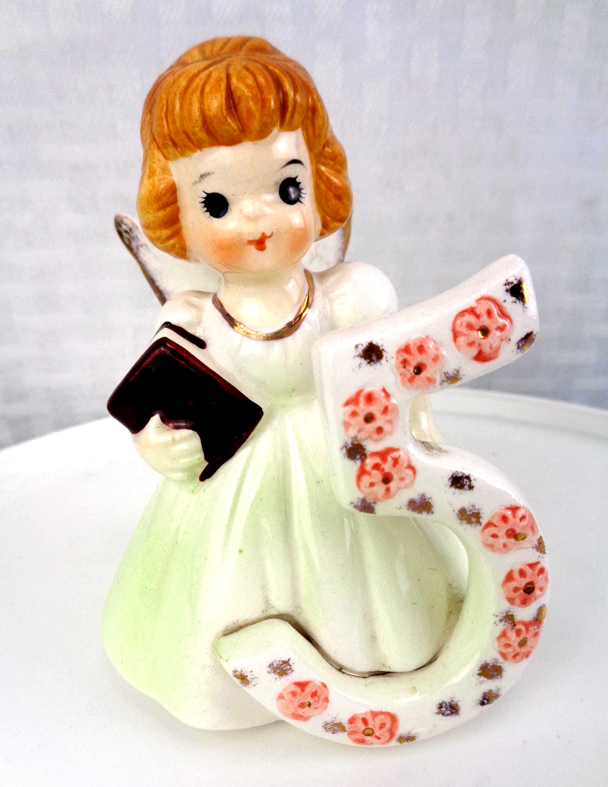 Vintage 1960's Lego Porcelain Birthday 5 Angel, Turning 5 Years