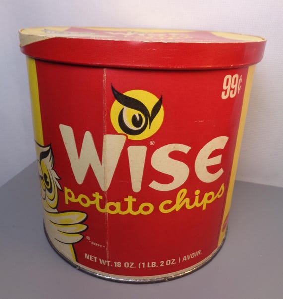 アンティーク缶　ヴィンテージ缶 ⑦ POTATO CHIPS ポテトチップス缶 ティン缶 ダストボックス アドバタイジング