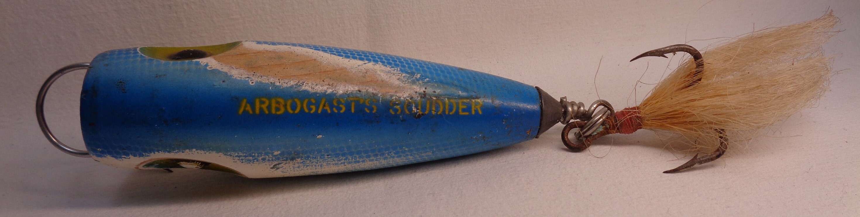 Vintage Wood Arbogast's Scudder Lure, Vintage Fred Arbogast Blue Flash  Scudder Jitterbug Lure 
