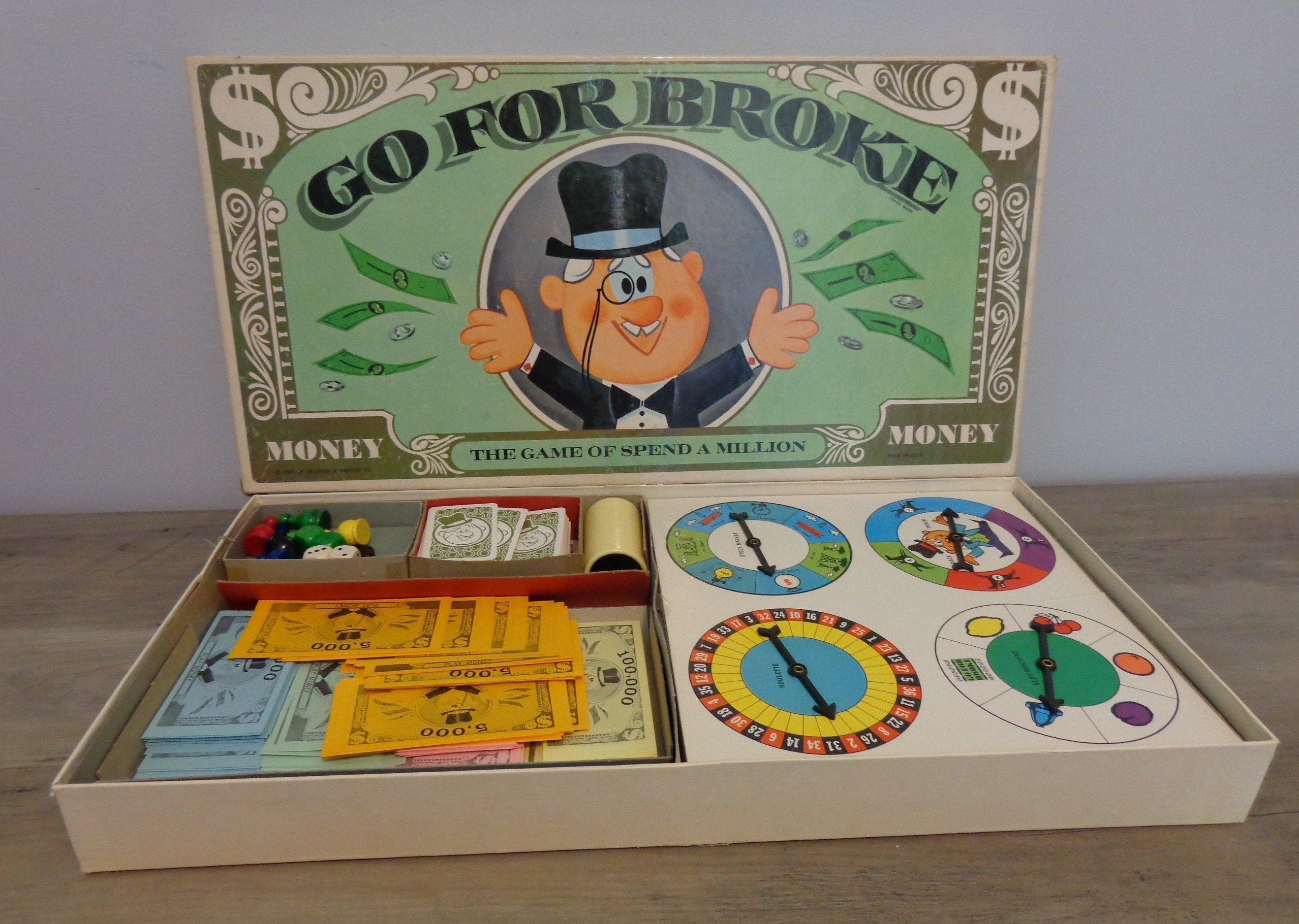 Vintage 1965 Go for Broke Board Game Go for Broke the Game - Etsy