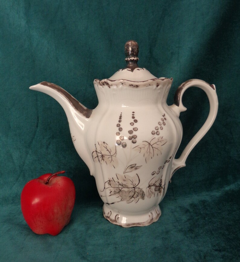 Vintage Rudolph Wachter RW Bavaria Coffee Pot Vintage Dekor RW Bavaria Silver Overlay Coffee Pot Silver Overlay