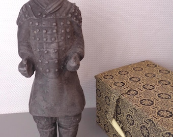 Vintage Chinese Terracotta Warrior, Vintage Chinese Army Terracotta Soldier, with box