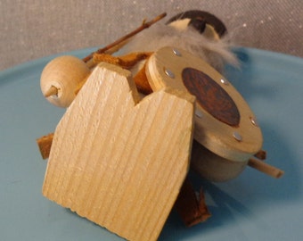 Vintage Danish Modern Wooden Viking Figurine, Vintage MCM Swedish