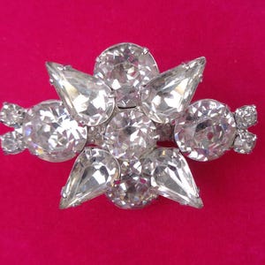 Vintage Crystal Rhinestone Starburst Brooch, Vintage Brilliant Rhinestone Brooch Pin, 1950&#39;s