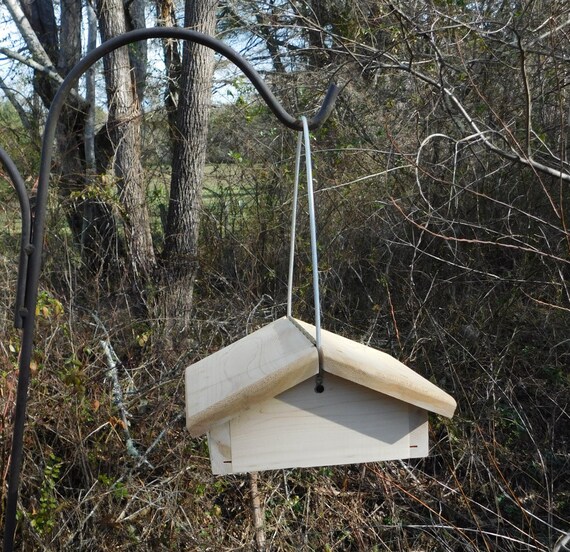 Suet Bird Feedercedar Bottom Feedercable Hanging Suet Feeder Etsy