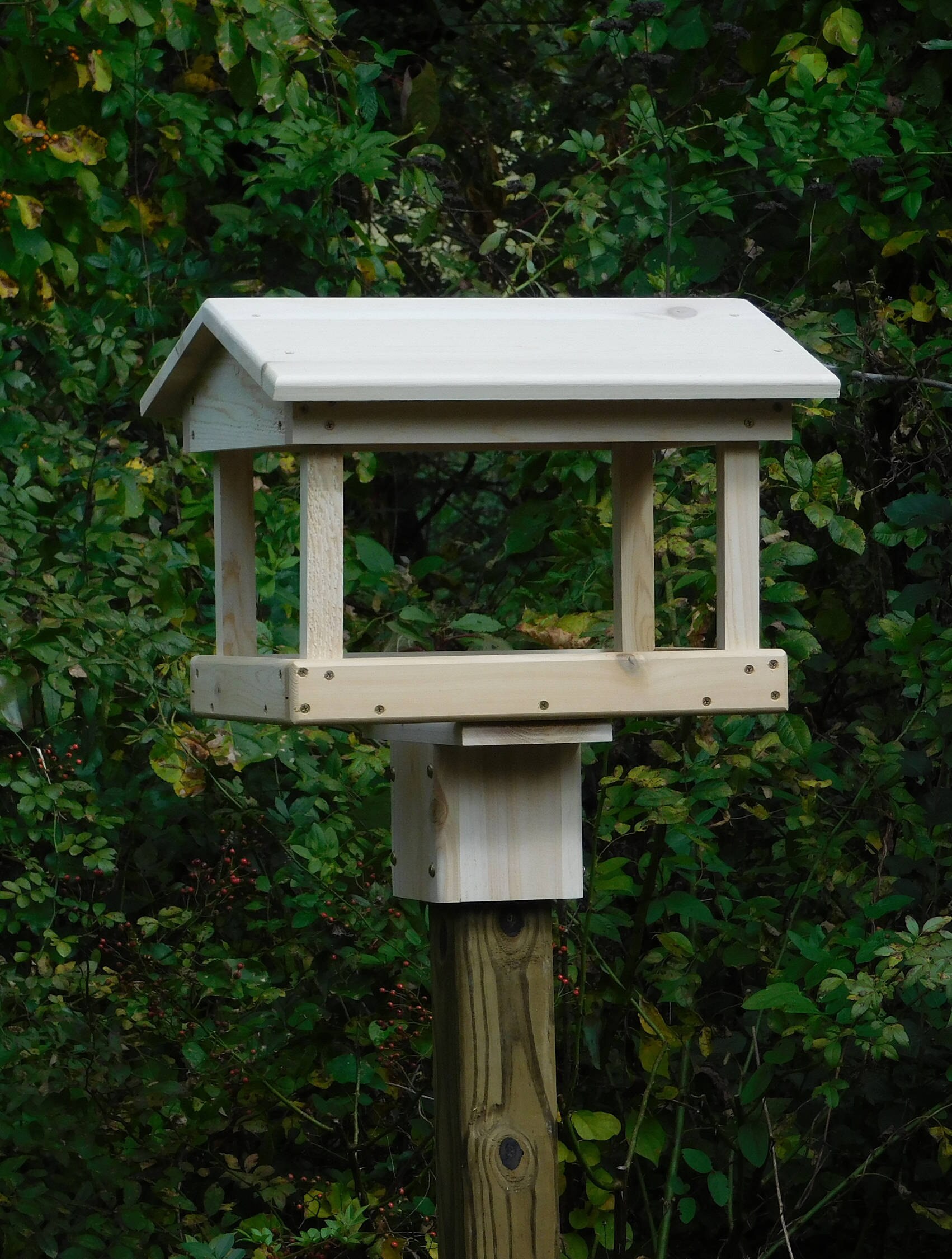 Cedar Large Fly Through Bird Feeder Post Mount or Pole Mount Etsy