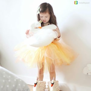 Schwan Puppe Kinderzimmer Kissen Deko, Schwan Plüschtier Kinderzimmer, Cygne, 17 Zoll großes Stoffschwan Baby Shower Geburtstagsgeschenk für Baby Mädchen