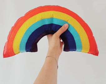 Rainbow plushie pillow, stuffed rainbow kids room nursery decor, rainbow baby gift for baby shower