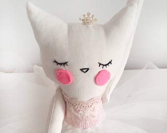 Cat princess ballerina doll, baby shower birthday gift for kids and baby girls, kitty cat plush 20'' stuffed animal toy