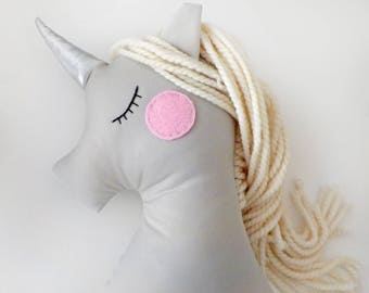 Unicorn gift doll Nursery Decor pillow, Animal kids pillow, unicorn pony plush toy decor , birthday baby shower gift for kids and baby girls