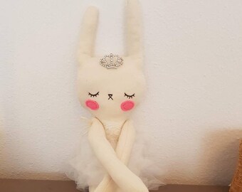 Bunny ballerina doll, bunny princess rabbit doll, baby shower birthday gift for kids and baby girls, bunny plush 20'' stuffed animal toy