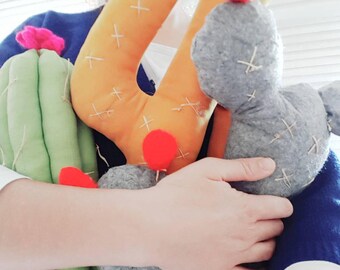 Cactus plush decorative plants, Stuffed cactus pillow, adventure style home office decor gift, Saguaro Cactus for kids baby rooms