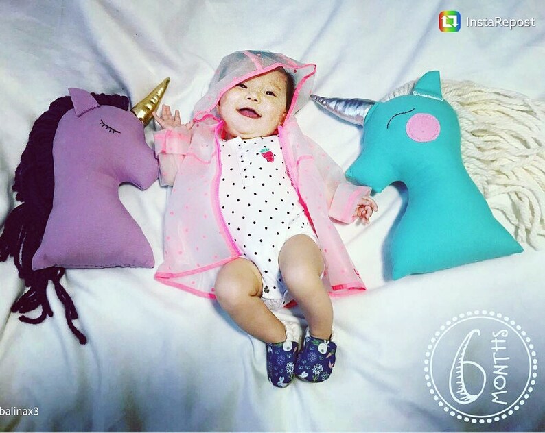 Unicorn plush doll purple gold nursery decor, unicorn pillow toy for baby girl bedrooms, stuffed animal toy gift for kids and baby girls image 2