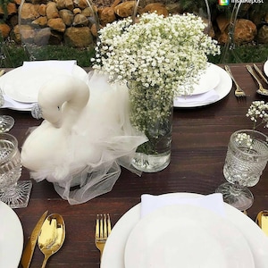 Schwan Puppe Skulptur Geburtstag Baby Shower Hochzeit Dekoration, 33 cm großes Schwan Kissen, Geschenk für Baby Mädchen