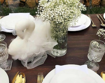 Swan doll sculpture birthday baby shower wedding party decor, stuffed swan plush nursery decor, 33 cm large swan pillow, gift for baby girls