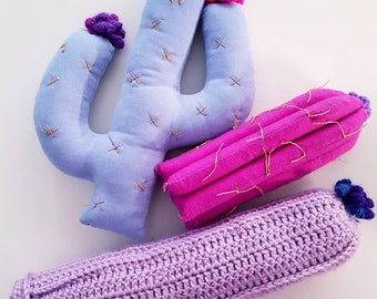 Cactus pillow decor set, Cactus nursery decor cushion pillow, Baby Shower birthday housewarming gift, Saguaro Cactus kids room home decor