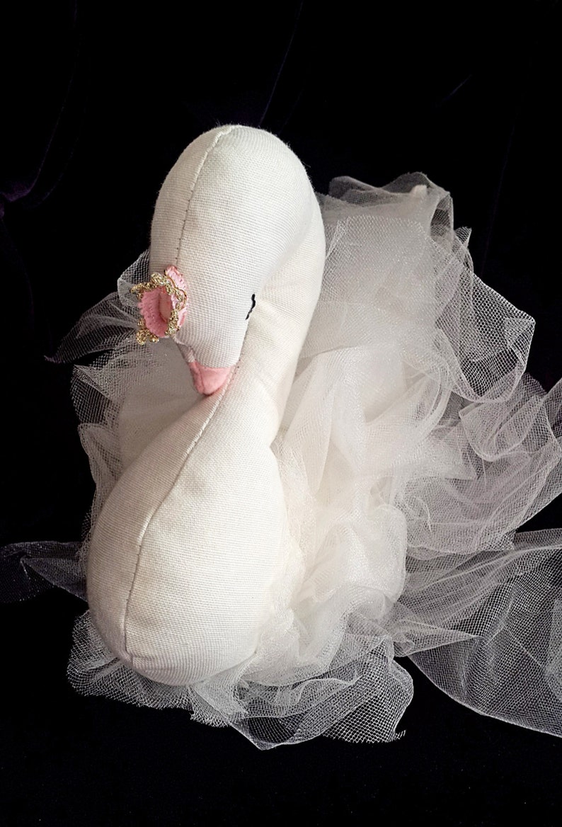 Swan doll soft nursery decor pillow newborn baby girl image 5