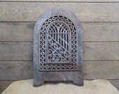 Fireplace Cover Art Deco Nouveau Cast Iron Insert, Architectural Salvage i Ornamental Panels, Decorative Pair Cast Panels, Garden Art