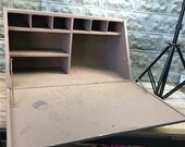 Slant Top Cubby Hole Cabinet, Wood Secretary Desk, Post Office, Railroad Cubby, Post Office Desk, Vintage Wood Office Cubby Organizer