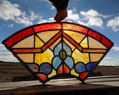 Window Panel Leaded Stained Glass Suncatcher Catholic Church Art Craft Vintage a, Stained Glass, Vintage Window, Vintage Stained Glass