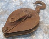 Crosby 3 Ton Cast Iron Industrial Age Pulley Hook Rustic Farm Country Vintage a, Farm Pulley, Vintage Pulley, Rustic Decor, Farm House Decor