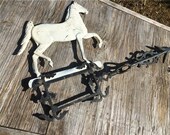 Horse Weathervane Lightning Rod Antique Cast Iron Barn Topper Country Decor m, Metal Horse Weathervane, Horse Weather Vane, Cutout Horse