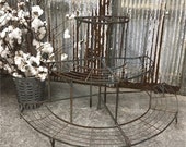 Pair of Vintage French Metal Plant Stands Mid Century 3 Tiers Garden Plant Stand, Outdoor Plant Stand, Victorian, Tiered Display Stand