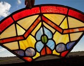 Window Panel Leaded Stained Glass Suncatcher Catholic Church Art Craft Vintage d, Stained Glass, Vintage Window, Vintage Stained Glass