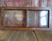 Wood Transom Window, Glass Pane Window,Vintage Architectural Salvage Frame a55 , Decorative Panel, Ornamental Decor, Salvage Piece, Rustic D