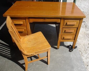 Oak School Chair Etsy