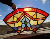 Window Panel Leaded Stained Glass Suncatcher Catholic Church Art Craft Vintage c, Stained Glass, Vintage Window, Vintage Stained Glass