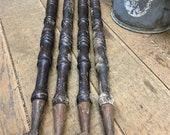4 Wooden Table Legs, Glass Ball Claw Feet, Architecture Salvage Furniture y, Vintage Legs, Wood Legs, Vintage Furniture