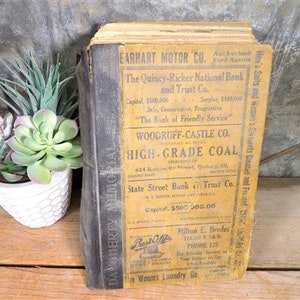 1925 Hoffman City Directory, Quincy Illinois, 3 4 Digit Phone Number Directory, Vintage Reference, Genealogy Research, Vintage Directory