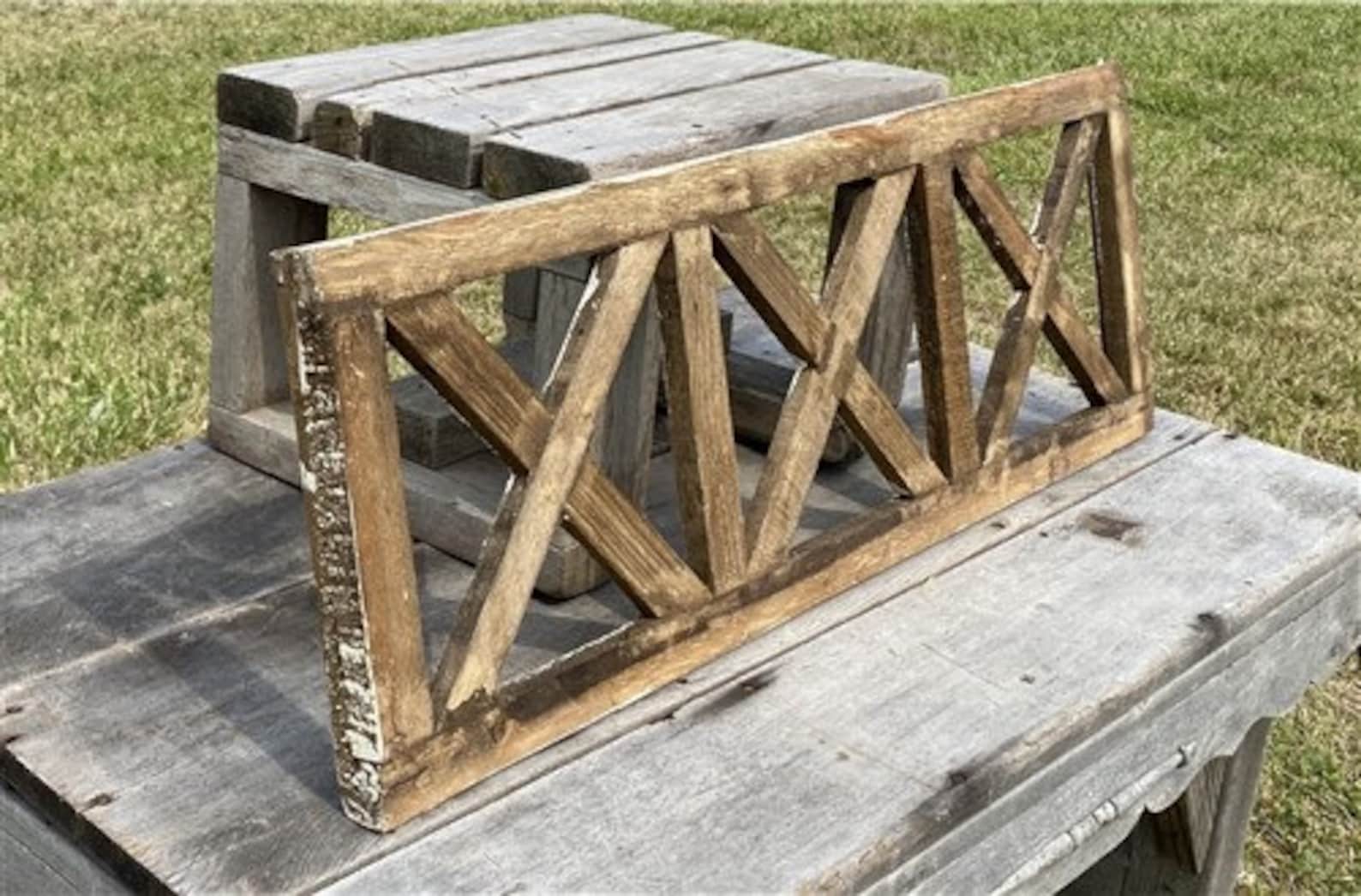 White 3X Transom Window Frame, Wooden Decorative Panel, Architectural ...