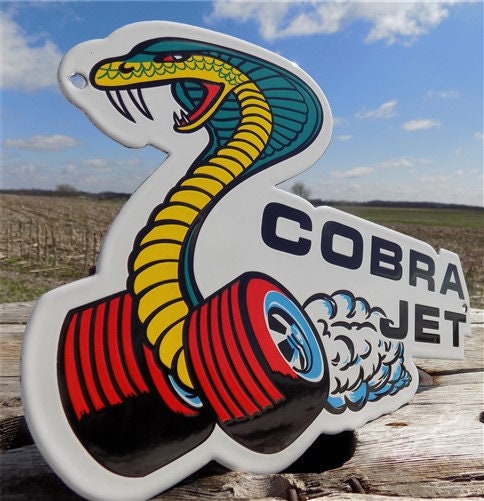 当時物CELT COBRA ステッカー 楕円形 Cobra Jet Sign, Metal Porcelain Sign, Advertising Sign, Ford