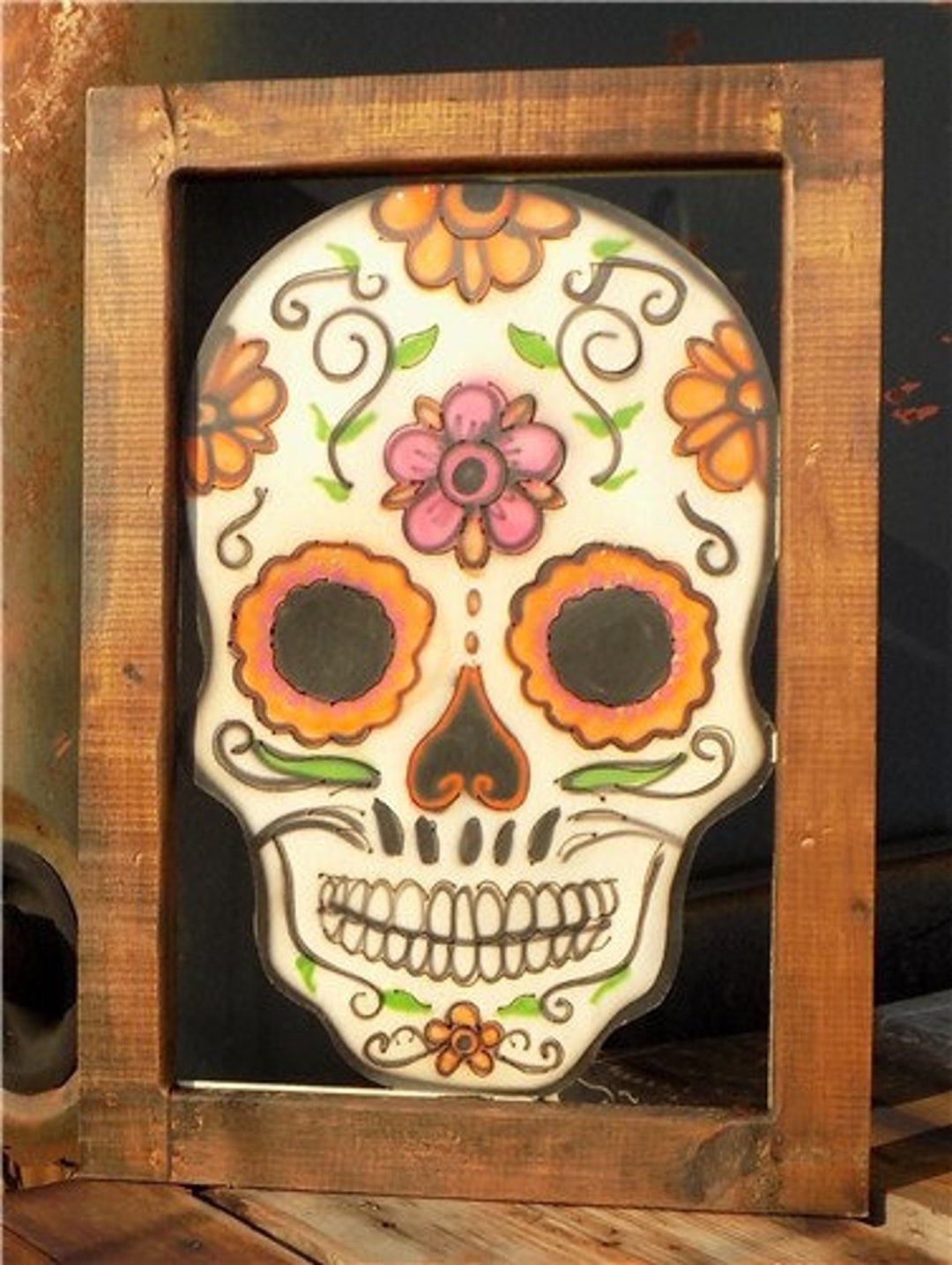 Metal Sugar Skull Wall Art, Day of the Dead Decor, Dia De Los Muertos ...