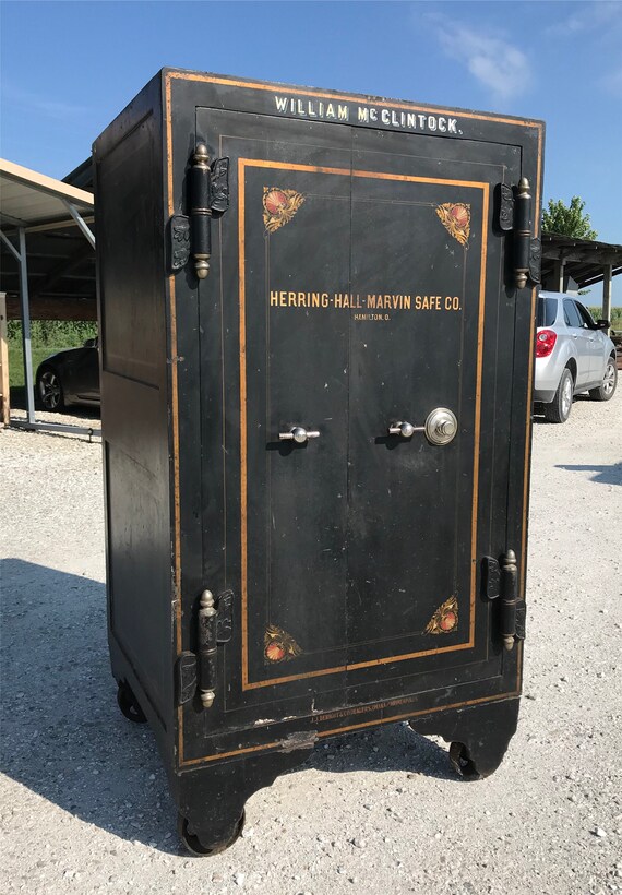Vintage Herring Hall Marvin Upright Steel Safe Double Door Etsy