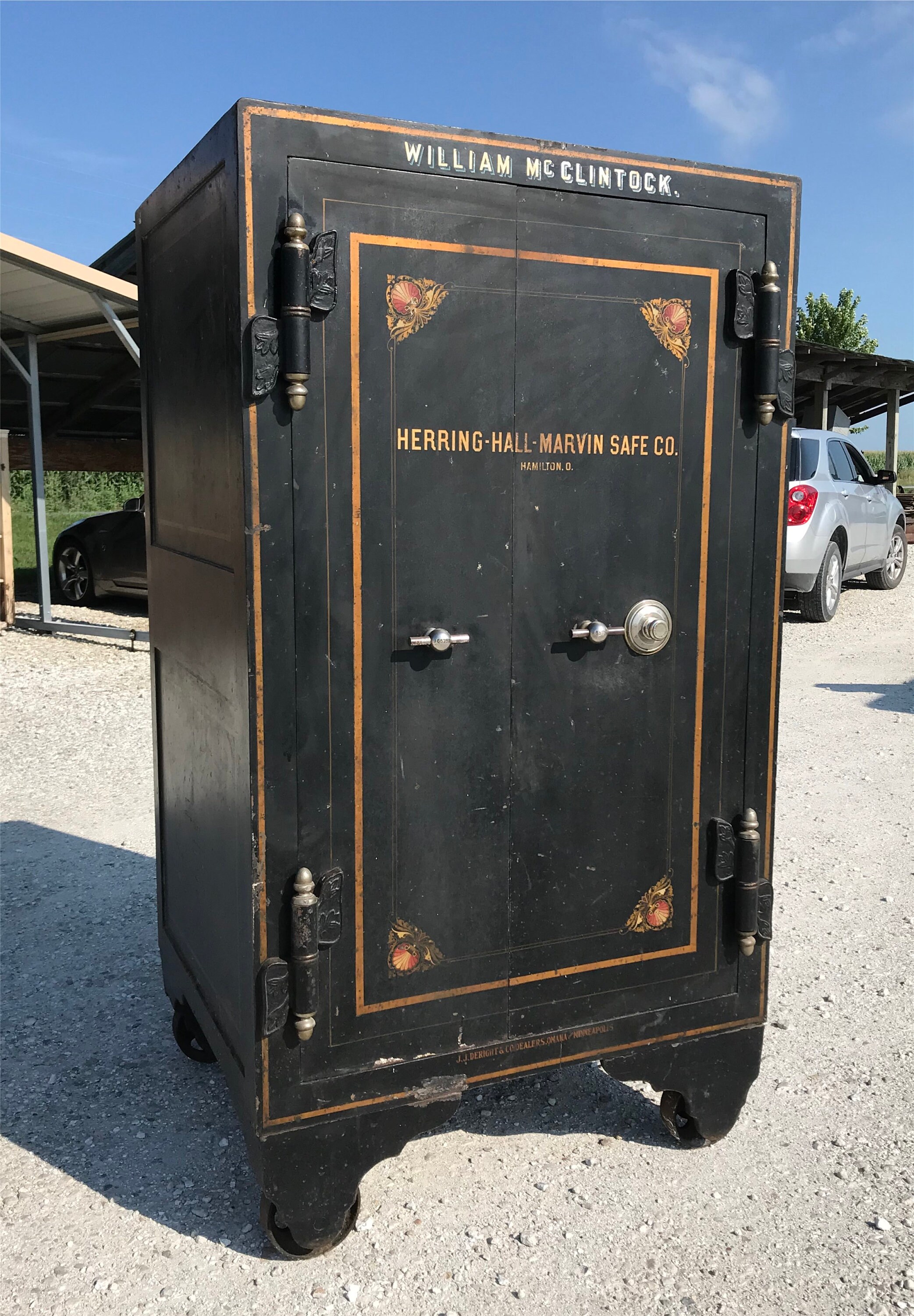 Vintage Herring Hall Marvin Upright Steel Safe Double Door Etsy