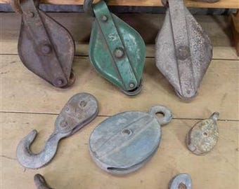 Lot Pulleys Industrial Age Metal Steampunk Factory Flywheel Machine Decor u
