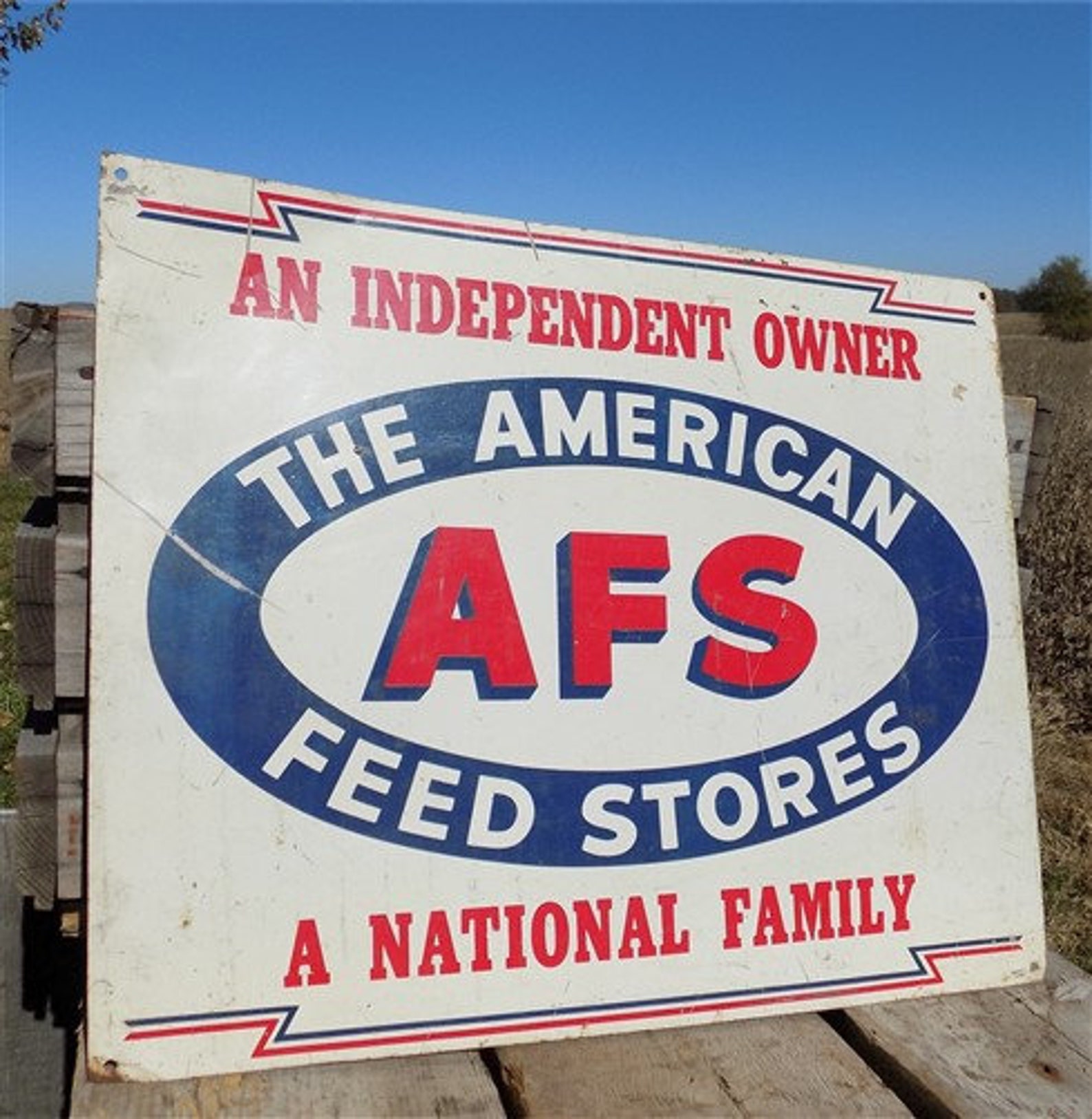 22 x 18 AFS American Feed Store Vintage Metal Advertising Sign Etsy