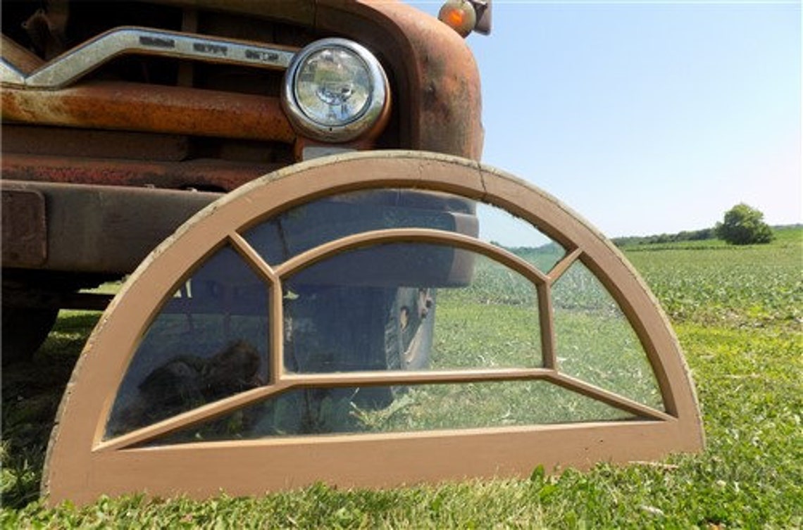 Arched Sunburst Fanlight Arched Transom Window Panel Etsy