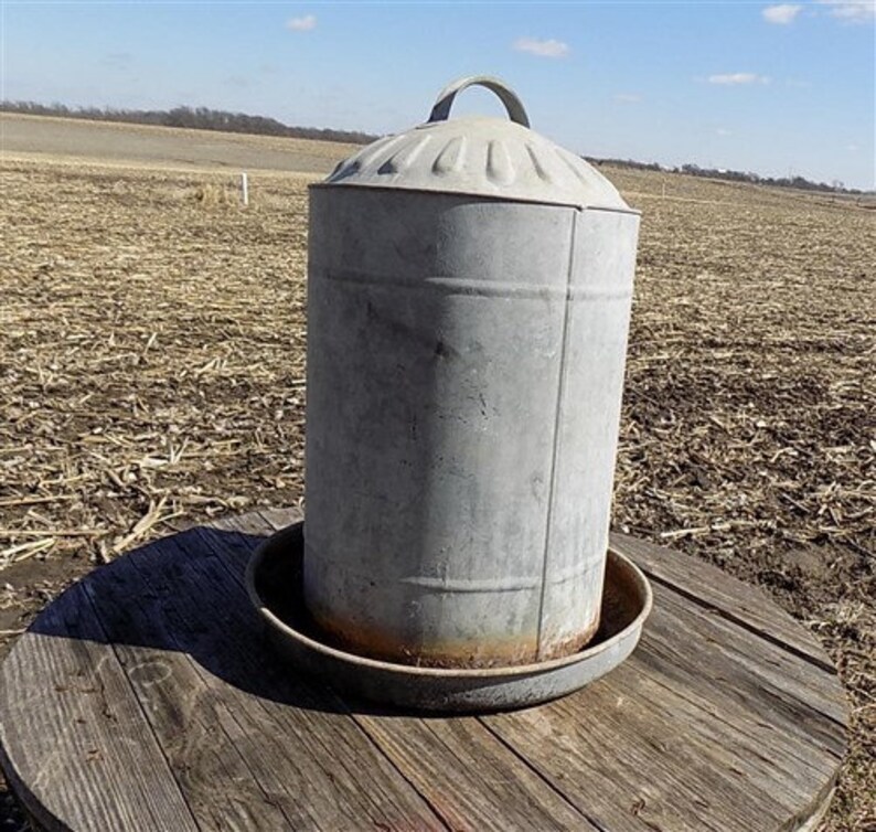 Galvanized Chicken Feeder Waterer Trough Metal Antique Vintage Etsy
