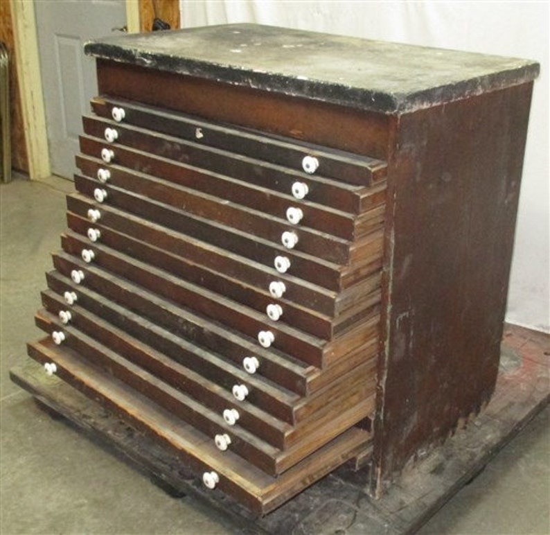 15 Drawer Printing Granite Top Printer Tray Lead Etsy