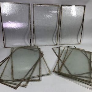 12-rutor vintage klart regnglas, texturerat obskyrt dekorativt insynsskyddsglas Q,