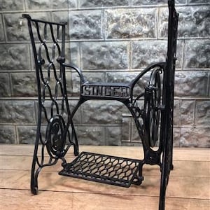 Treadle Sewing Machine, Cast Iron Base, Industrial Age Singer Steampunk QJ, Treadle Base Table Sewing Machine, Table Metal Table Base