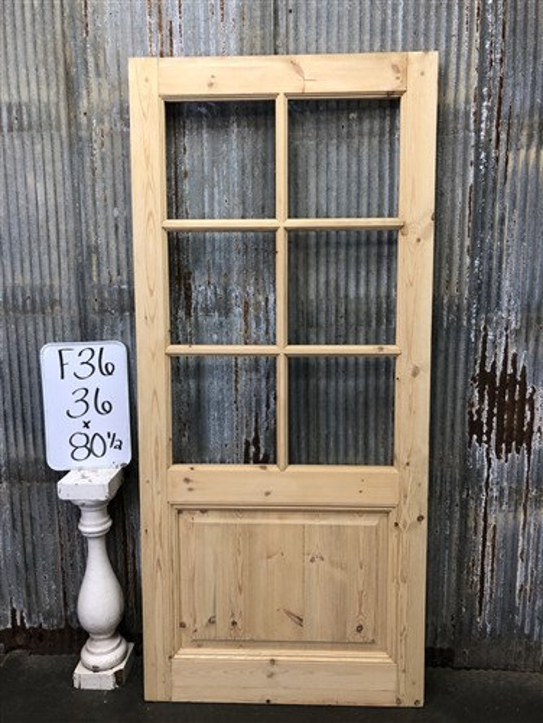 French Single Door 36x80.5 6 Pane Glass European Styled Door Etsy