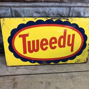 Letrero de maíz con semillas de tweed, letrero publicitario de metal vintage, letrero vintage de tweedy, letrero vintage de granja del condado, decoración de pared de cueva de hombre, letrero de tweedy
